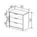 Комод ERIN-3 Дуб Сонома/Белый Нимфея Альба