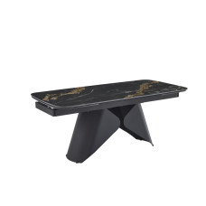 Стол обеденный Hamilton 1800(2600)*900*760 Black Gold Matt