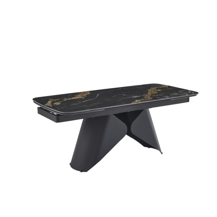 Стол обеденный Hamilton 1800(2600)*900*760 Black Gold Matt