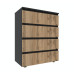 Комод STEVE 702*400*909 Черный/Дуб Тахо Комод STEVE 702*400*909 Черный/Дуб Тахо