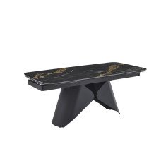 Стол обеденный Hamilton 1800(2600)*900*760 Black Gold Matt