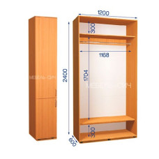 Шафа-купе з пеналом ШКП 34/24 Пн/23 (450х600х2400)