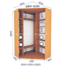 Шафа-купе кутова ШКУ 2/24 (1200х1200х2500)