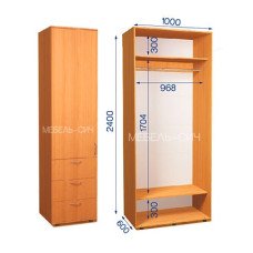 Шафа-купе з пеналом ШКП 32/24 Пн/7 (600х500х2400)