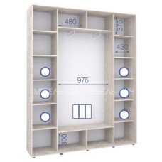Шафа-купе ШК 25/24-3Ф/1П (1900х450х2400)