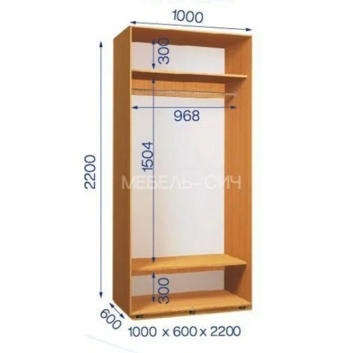 Шкаф-купе ШПЛ 32/22 (1000х600х2200) купить в Кривом Роге - Нова-Мебель