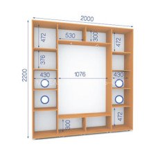 Шафа-купе ШК 26/22-3Ф/1П (2000х450х2200)