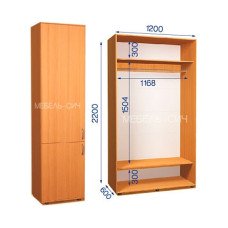 Шафа-купе з пеналом ШКП 34/22 Пн/20 (600х600х2200)