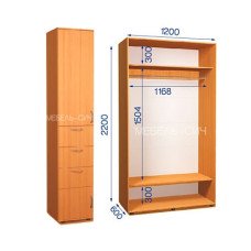 Шафа-купе з пеналом ШКП 34/22 Пн/24 (450х600х2200)