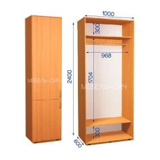 Шафа-купе з пеналом ШКП 32/24 Пн/8 (600х500х2400)