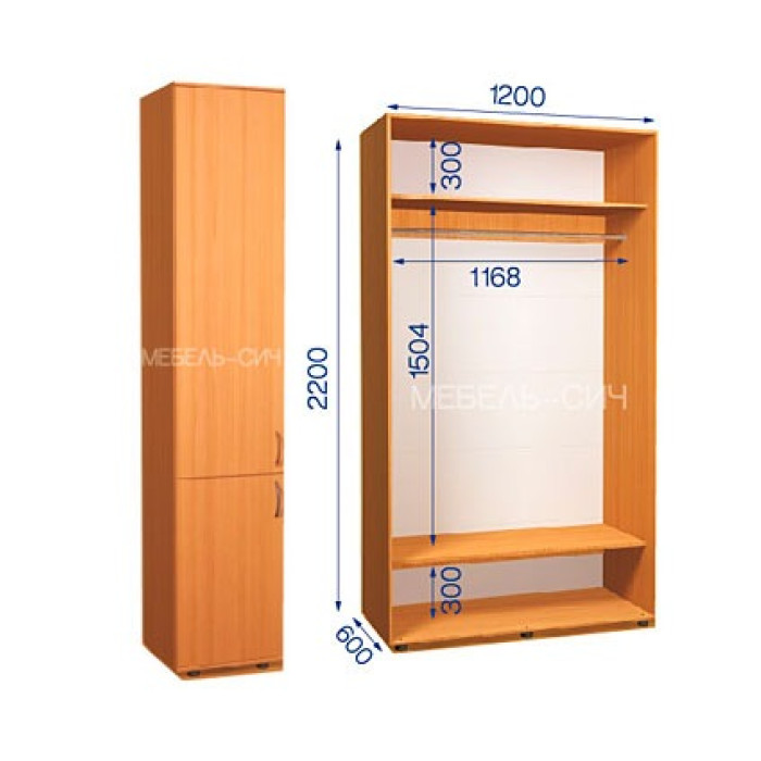 Шафа-купе з пеналом ШКП 34/22 Пн/23 (450х600х2200) купити у Кривому Розі - Нова-Мебель