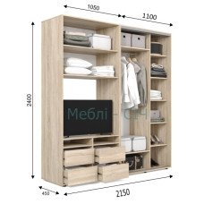 Шафа-купе під телевізор ШКТВ 1 (2150х450х2400)