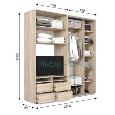 Шафа-купе під телевізор ШКТВ 1 (2250х450х2400)