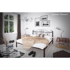 Двоспальне ліжко Бегонія(Тенеро)(біл., беж., кор., чорн. окс./глянець) 