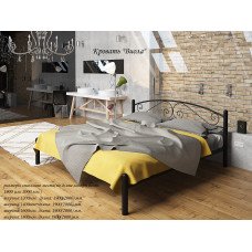 Двоспальне ліжко Віола (Тенеро) (біл., беж., корич., чорн. оксамит и глянець)